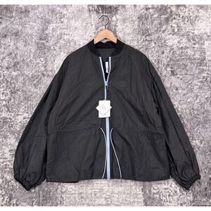 New Fabletics Willow Woven Reflective Jacket Womens Black Full Zip Size XL